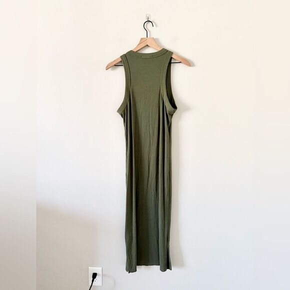Banana Republic Ribbed Knit Tank Midi Dress in Olive Green Size M - Picture 6 of 6